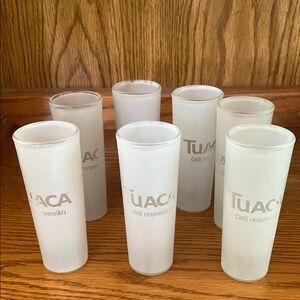 Tuaca FrostedShotGlasses Set of 7Branded Barware ShooterGlasses ManCave PartyBar
